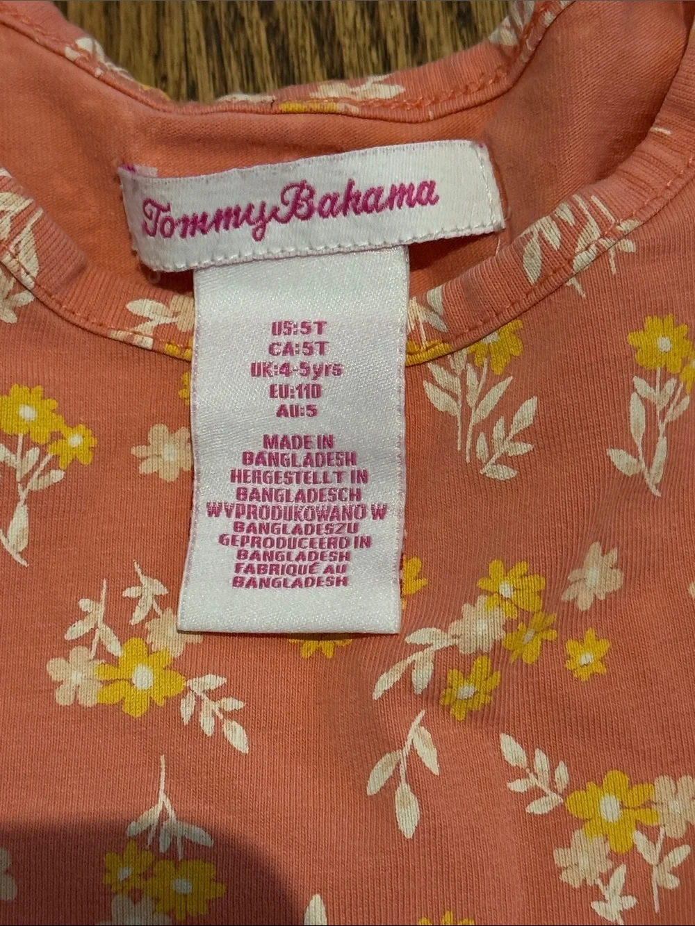 Tommy Bahama Coral Pink Floral Long-Sleeve Dress